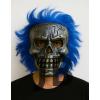 Wild Skull - Gümüş Kafatası Mavi Saçlı İskelet Maske