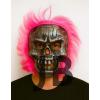Wild Skull - Gümüş Kafatası Pembe Saçlı İskelet Maske