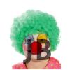 Yeşil Renk Kıvırcık Afro Bonus Peruk Takma Saç Ve Kırmızı Burun Seti