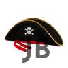 Yetişkin Boy Kadife Jack Sparrow Denizci Kaptan Jack Korsan Şapkası 50x20 Cm