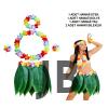 Yetişkin Hawaii Kostüm Seti - Yaprak Etek  Hawaii Set - 5 Parça