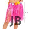 Yetişkin Ve Çocuk Uyumlu Pembe Renk Püsküllü Hawaii Luau Hula Etek 40 Cm