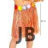 Yetişkin Ve Çocuk Uyumlu Turuncu Renk Püsküllü Hawaii Luau Hula Etek 40 Cm