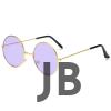 Yuvarlak Cam John Lennon Tarzı Gold Çerçeveli Mor Gözlük